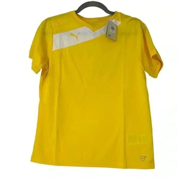 PUMA SHIRT YOUTH XL SANTIAGO DANDELION WHITE JERSEY SOCCER FOOTBALL ATHLETIC TOP - Picture 1 of 9